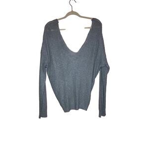 Moon & Madison light blue knit dolman twist back sweater size large
